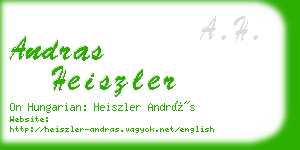 andras heiszler business card